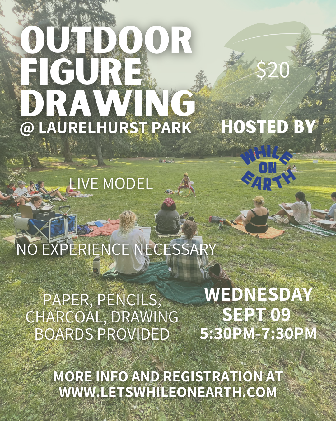 September Outdoor Figure Drawing at Laurelhurst Park