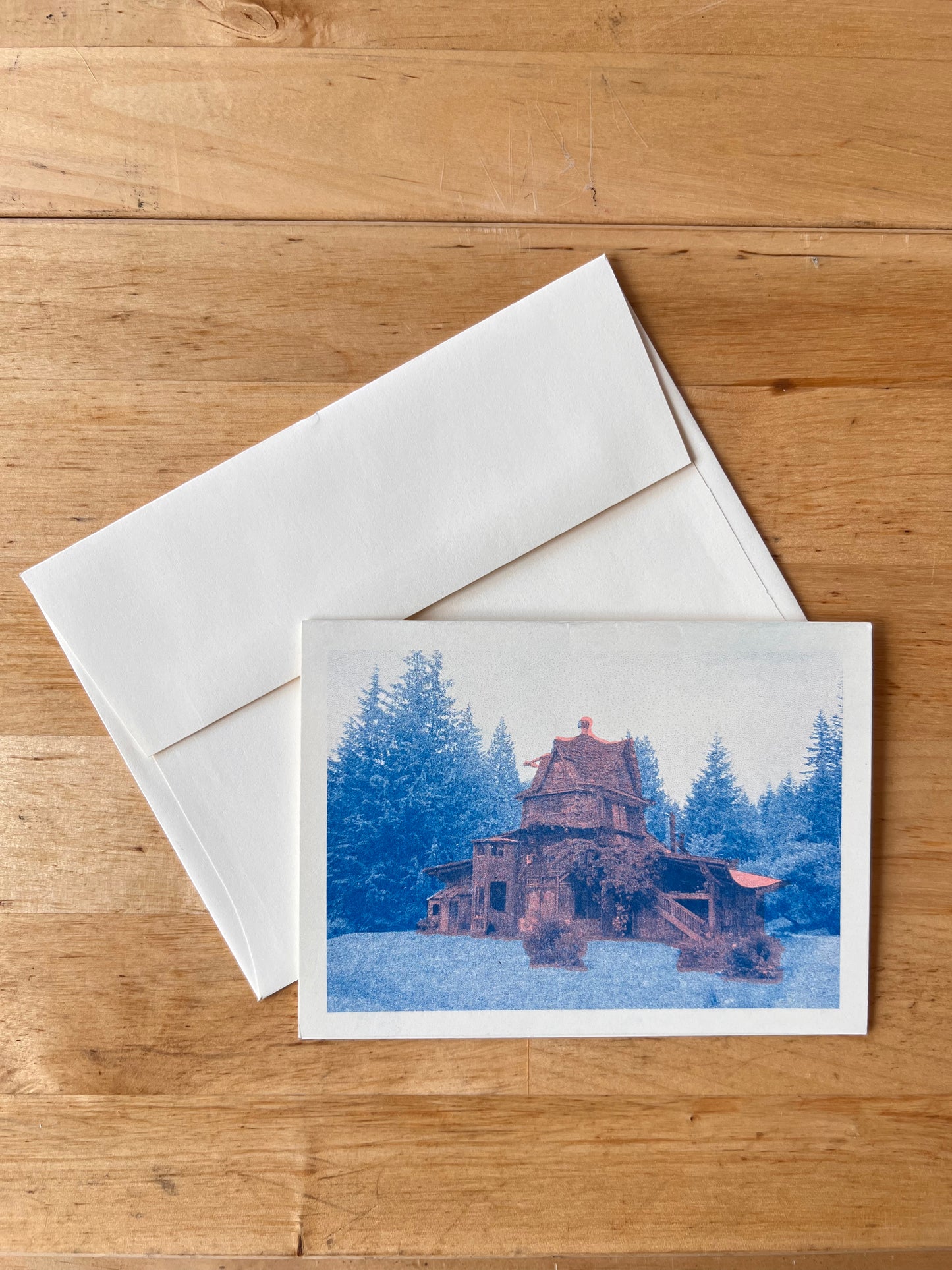 Riso Print Greeting Card - House by Sunray