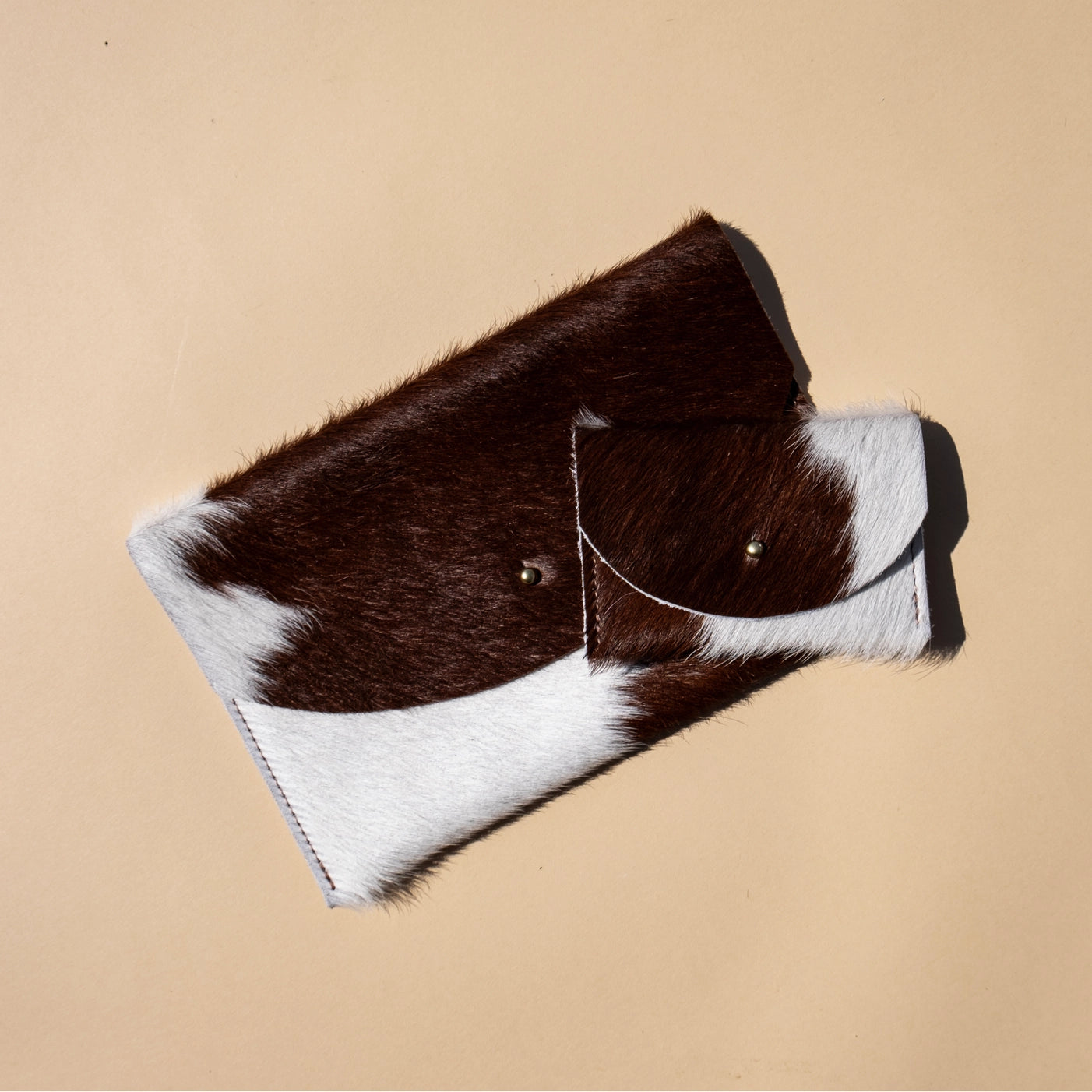 Cardholder - Brown + White Hair On Hide