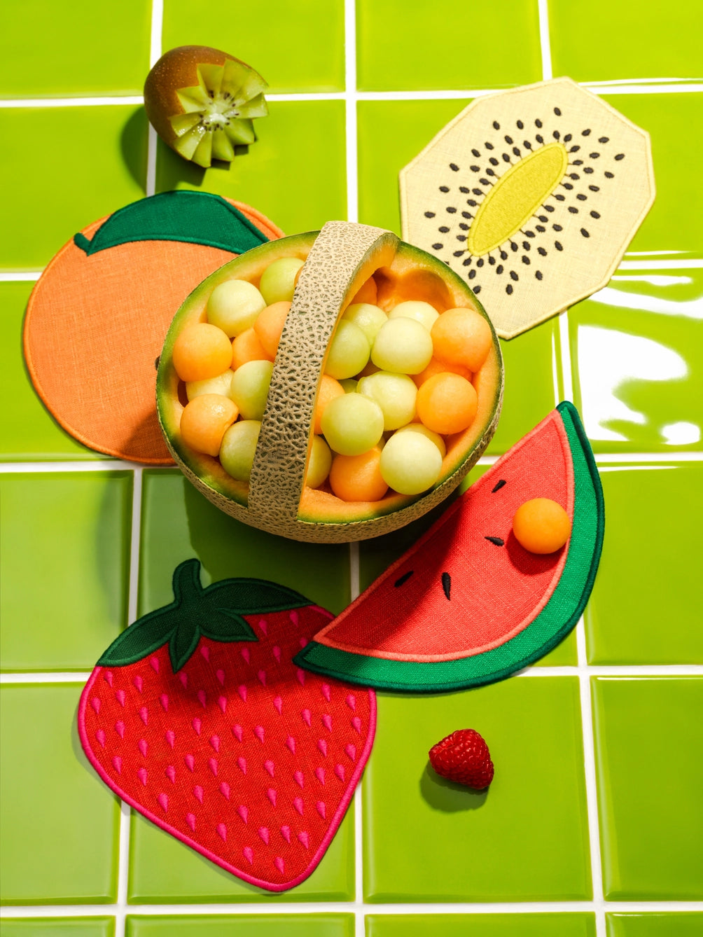 Fruit Salad Cocktail Napkins - Set of 4