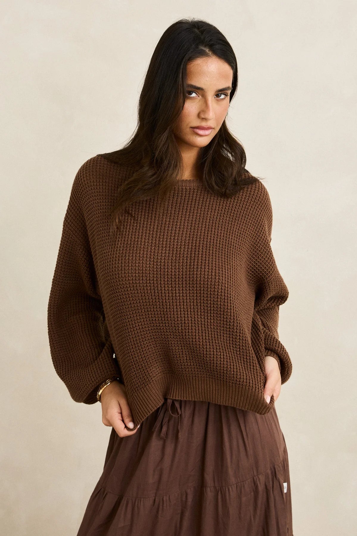 Classic Knit Jumper - Chocolate