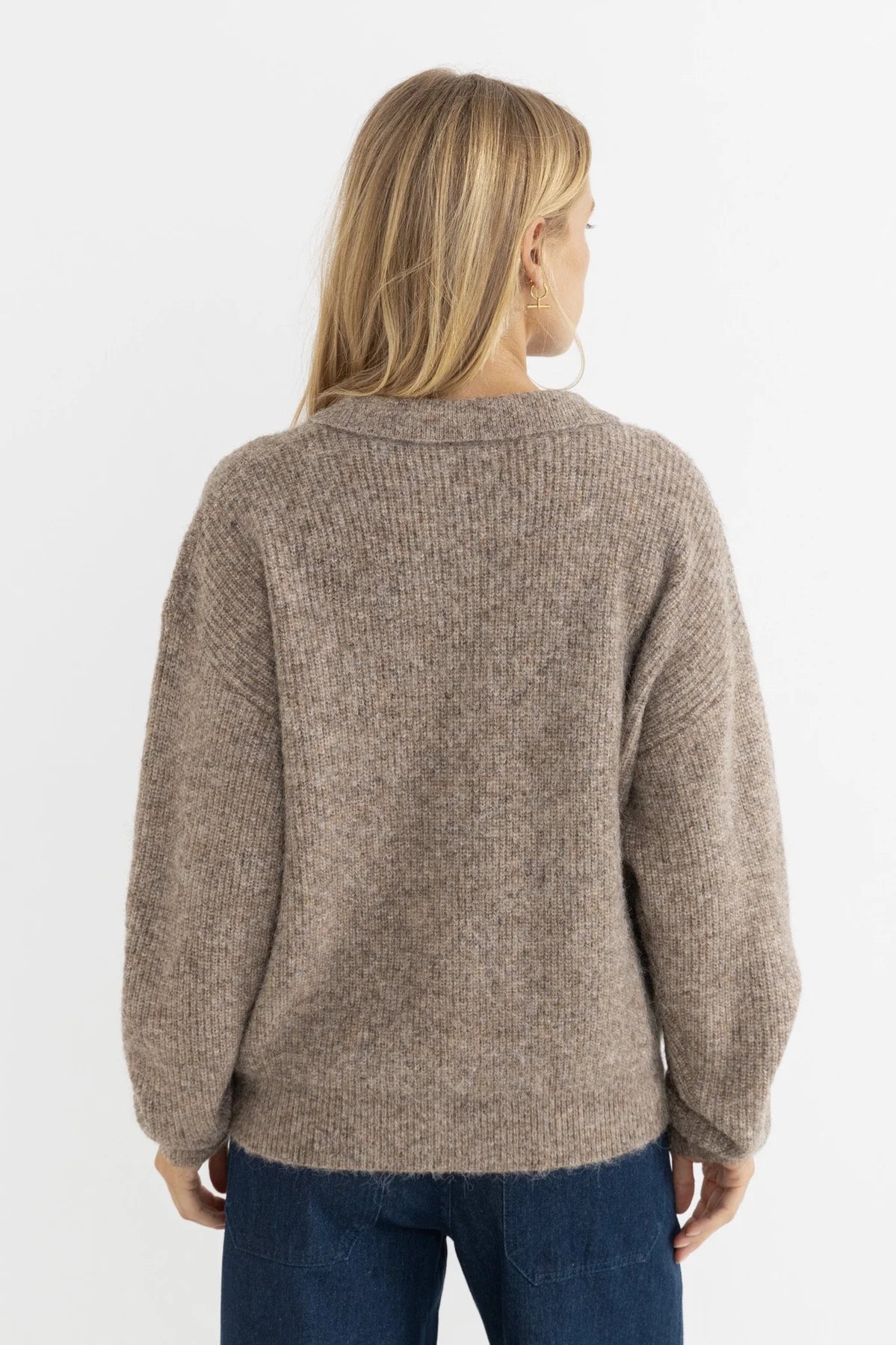 Quinn V-Neck Collared Jumper
