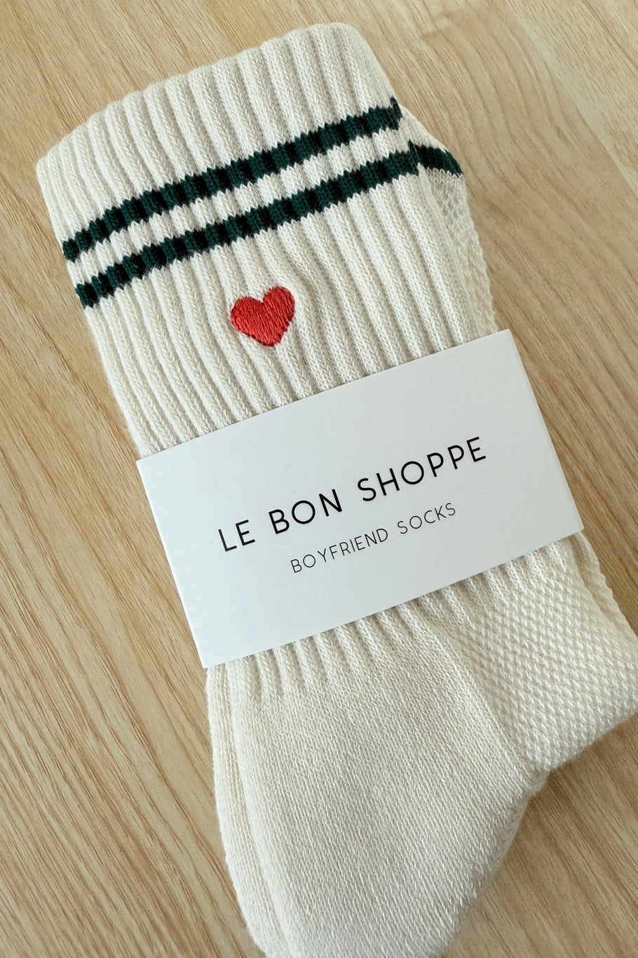 Heart Embroidered Boyfriend Socks