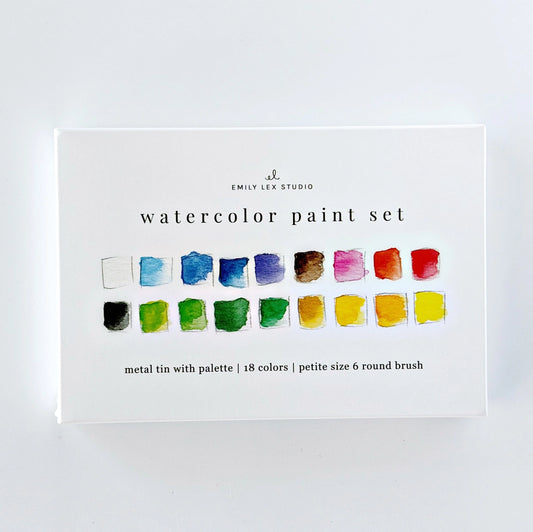Watercolor Paint Set - 18 Colors with Brush