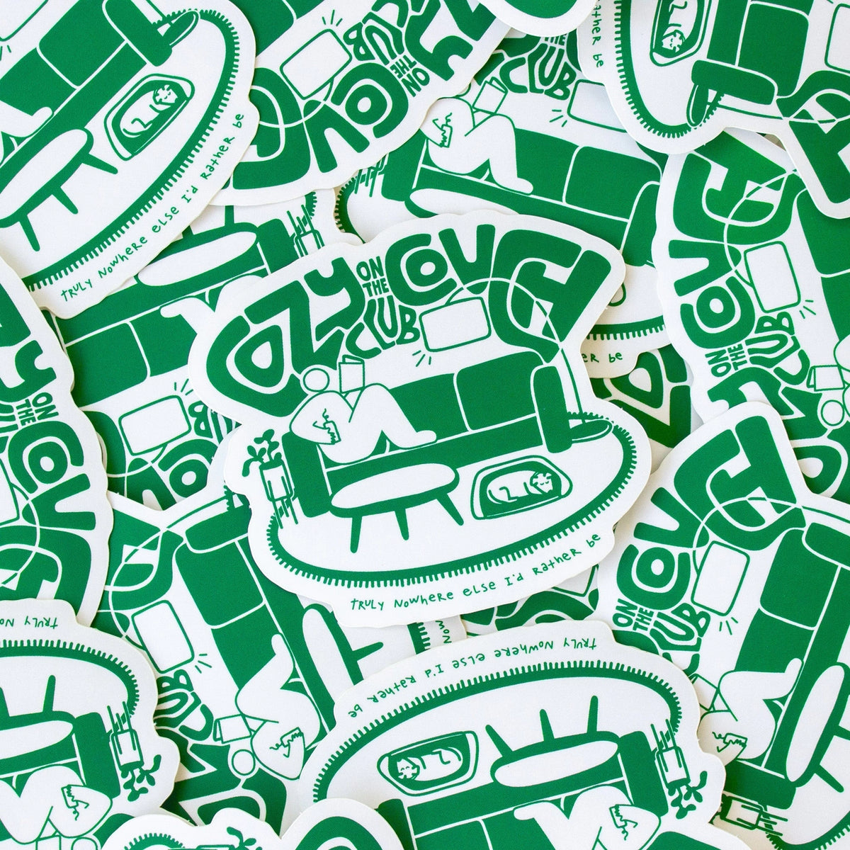 Cozy On the Couch Club Sticker