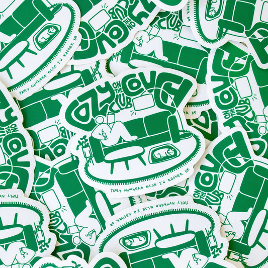 Cozy On the Couch Club Sticker