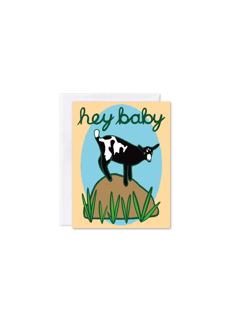 Hey Baby Goat Greeting Card