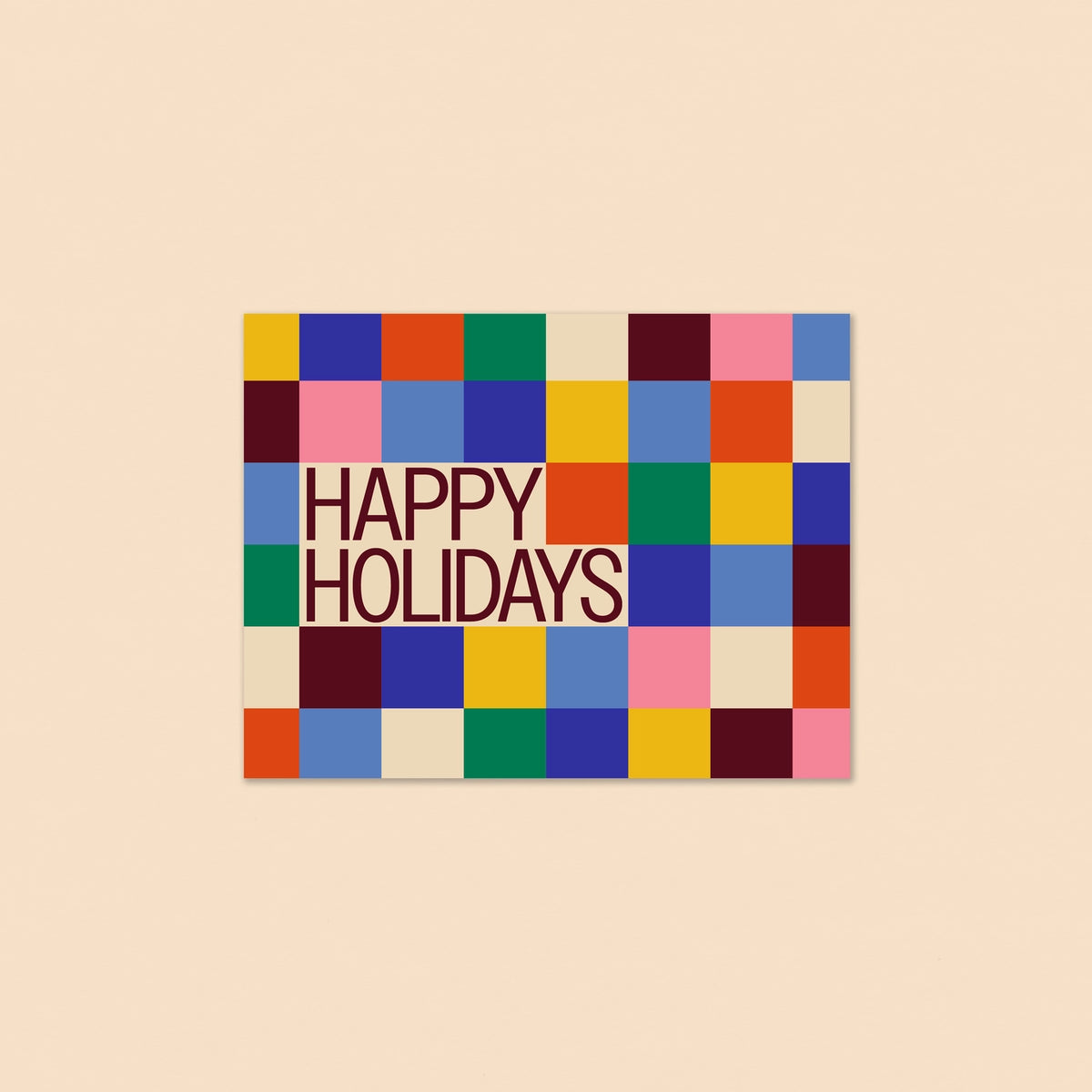 Happy Holidays Color Block - Greeting Card