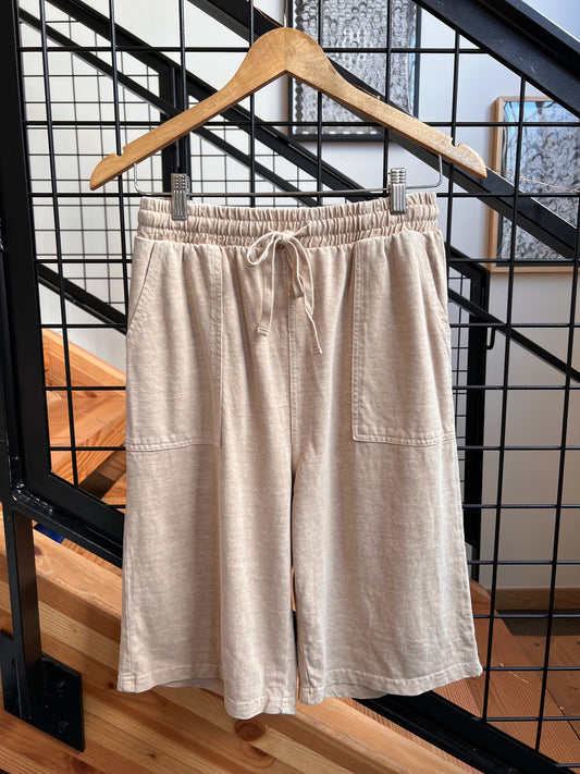 Hemp/Cotton Bermuda Pocket Shorts - Sand