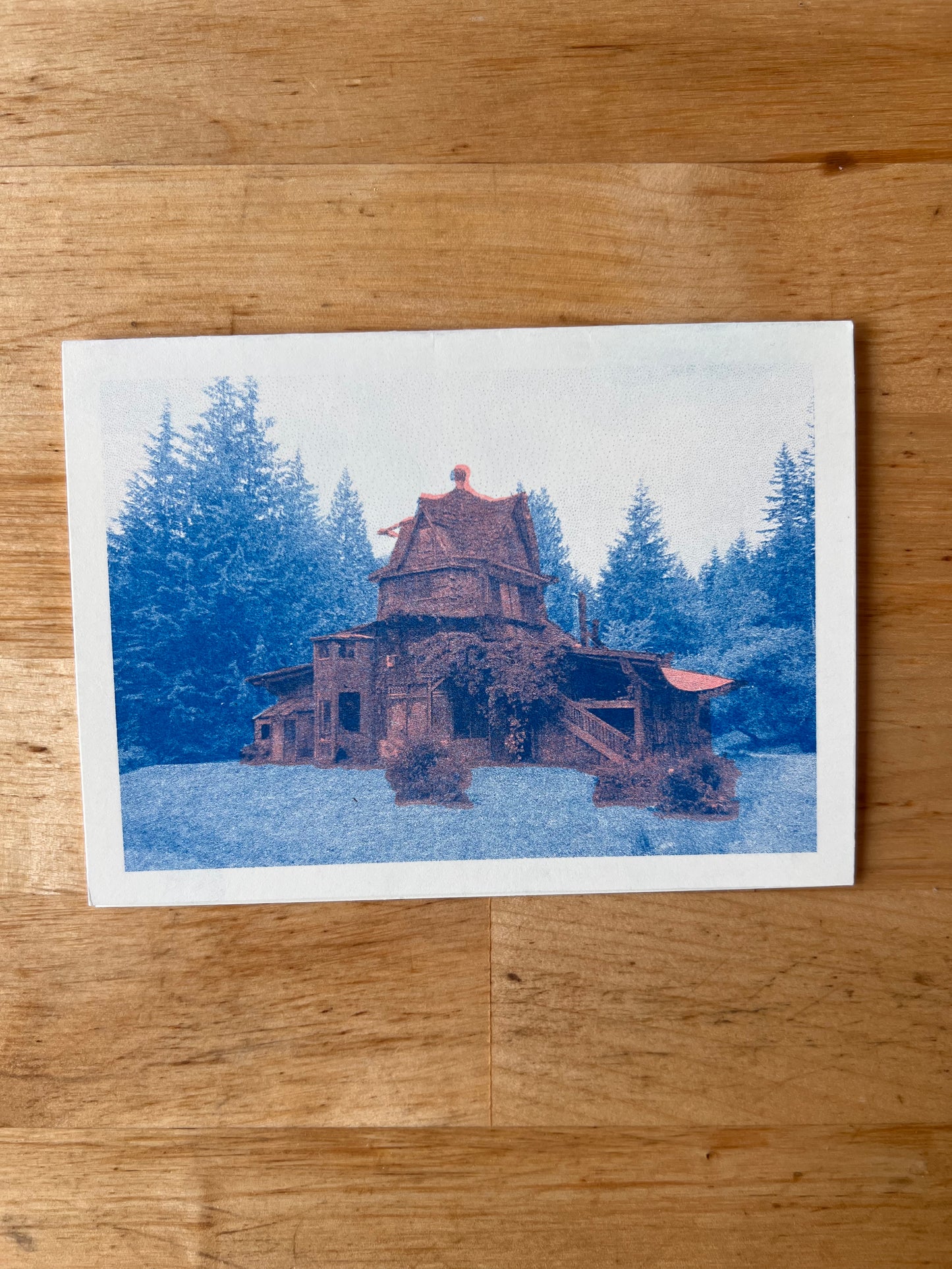 Riso Print Greeting Card - House by Sunray