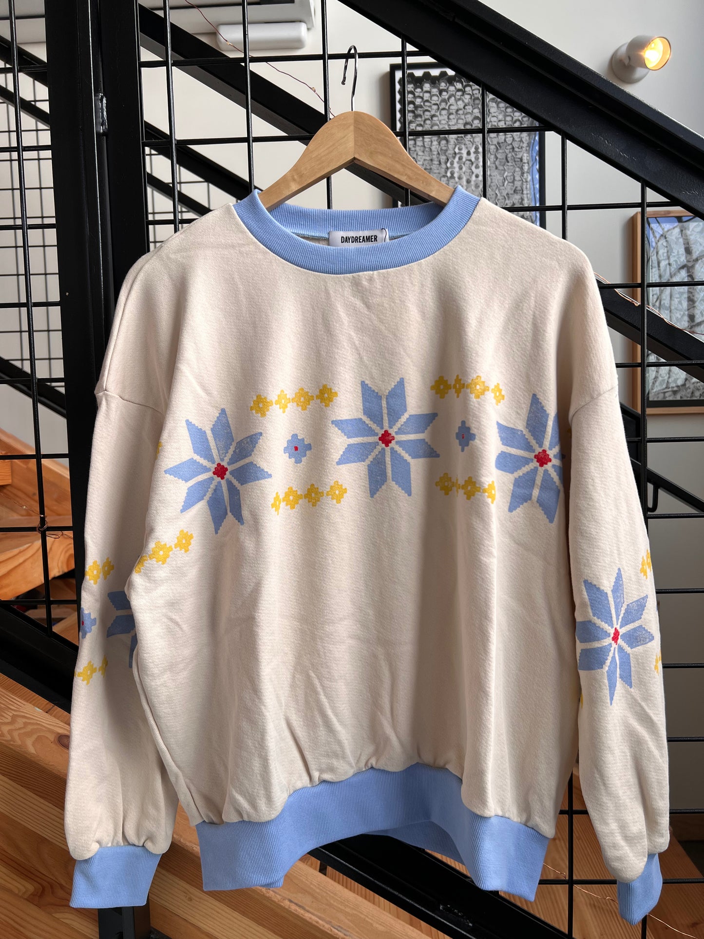 Fair Isle Snowflake Oversized Terry Sweatshirt