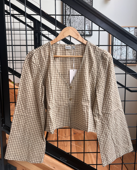 Luca Check Blouson Top