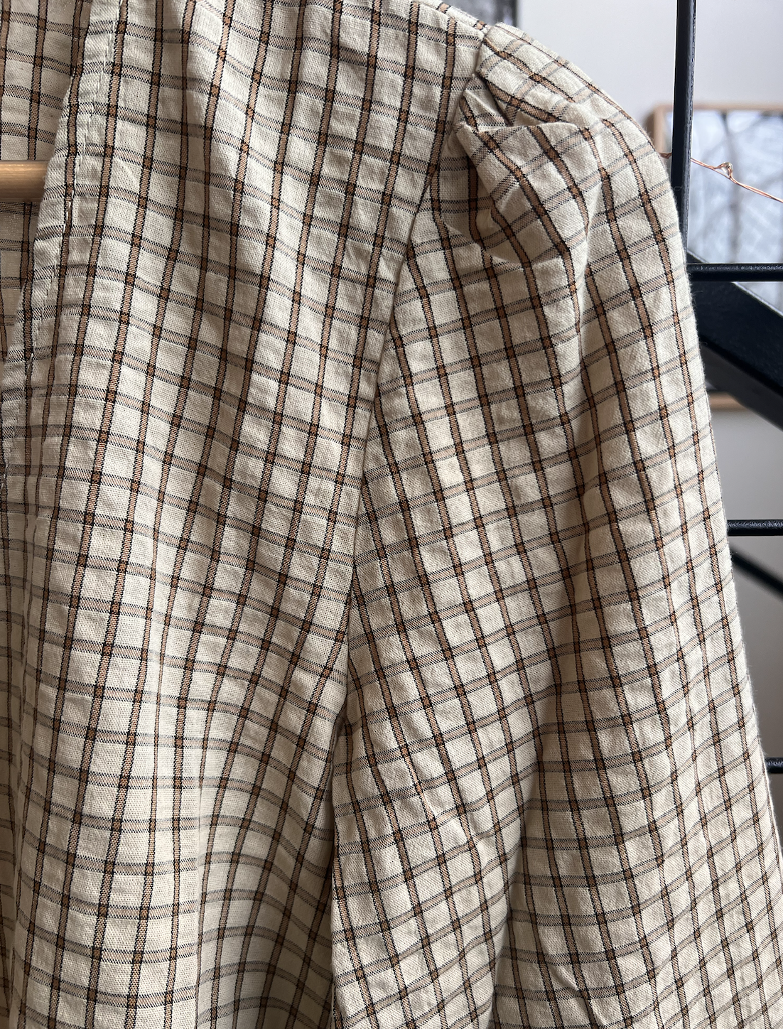 Luca Check Blouson Top