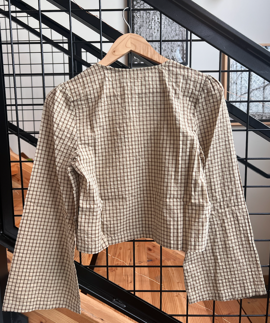 Luca Check Blouson Top