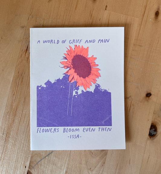 Riso Print Greeting Card - Issa Sunflower