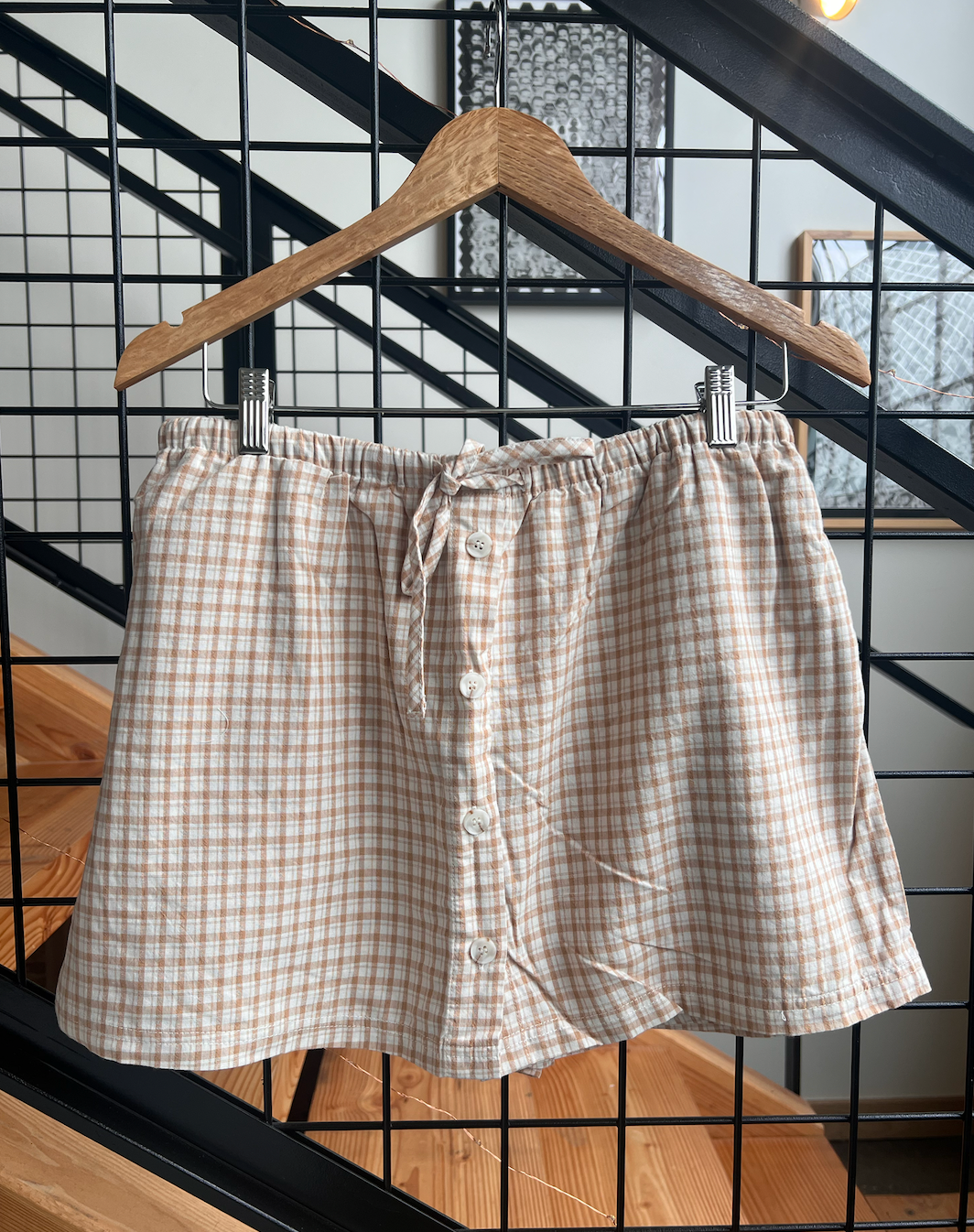 London Check Skort - Natural