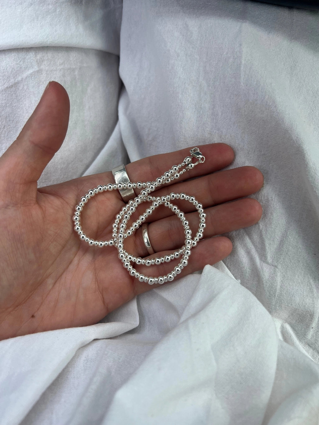 Silver Beaded Necklace