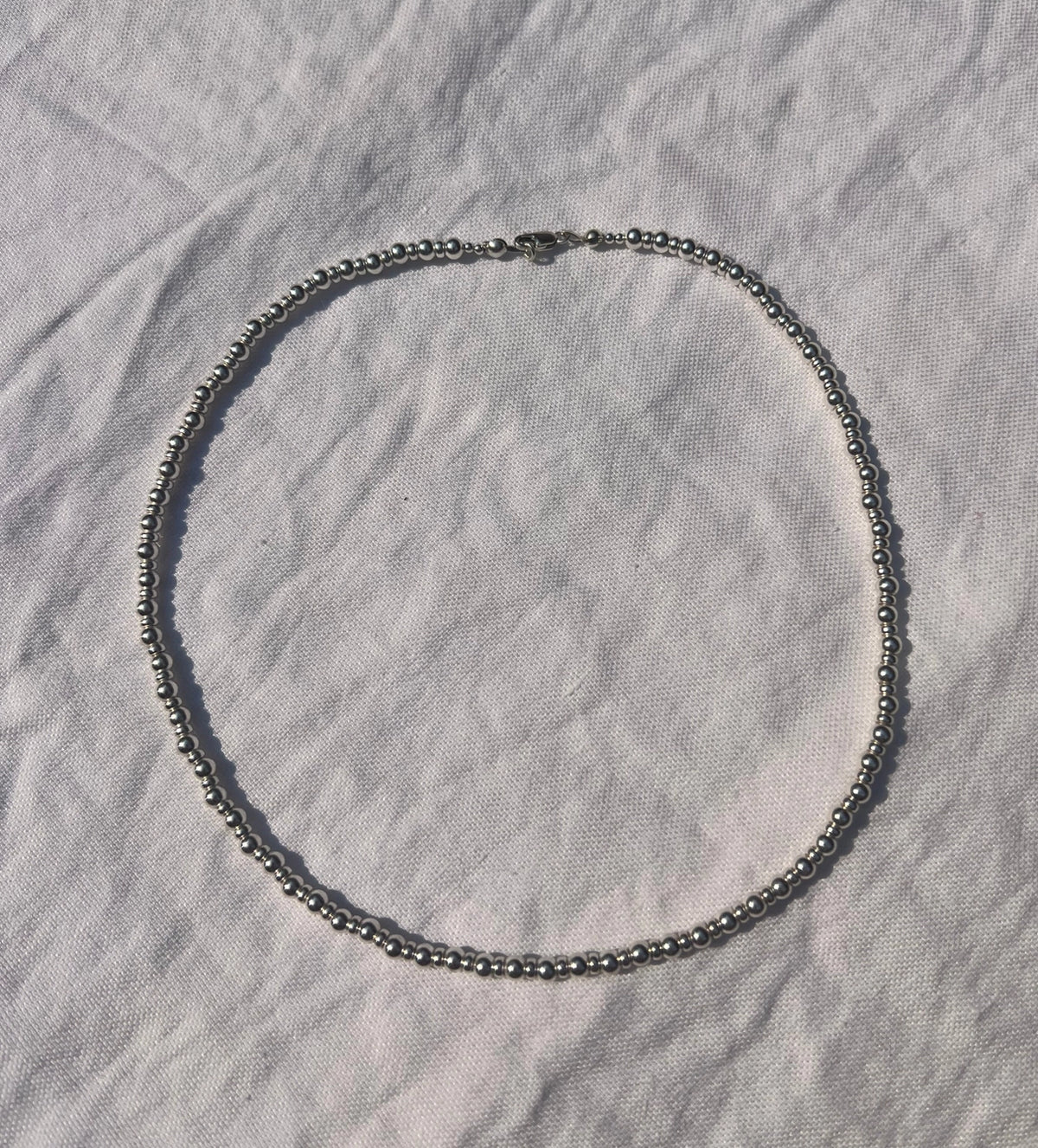 Silver Beaded Necklace