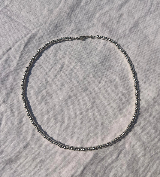 Silver Beaded Necklace