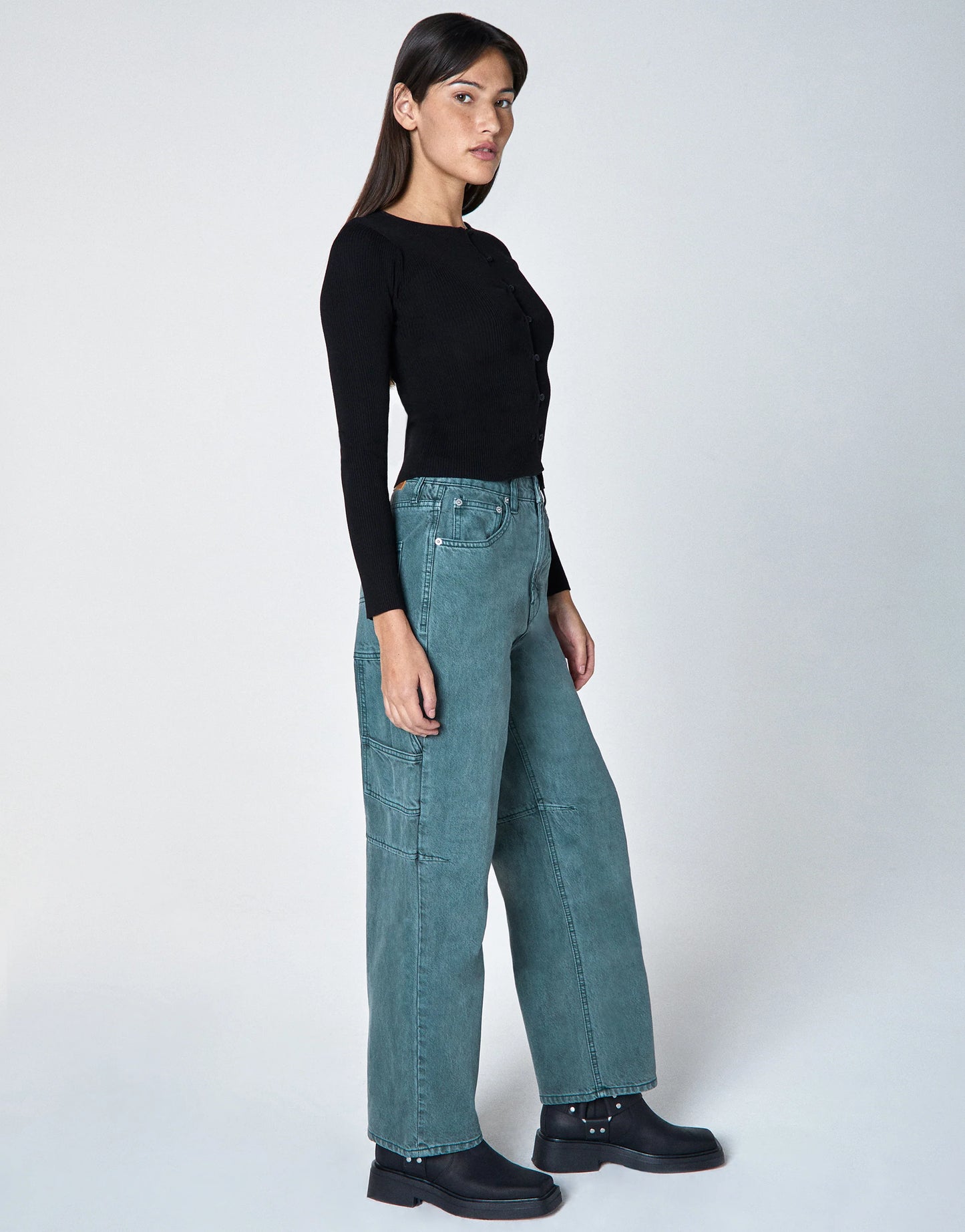 Alex High-Rise Relaxed Leg Carpenter Pant - Seawater