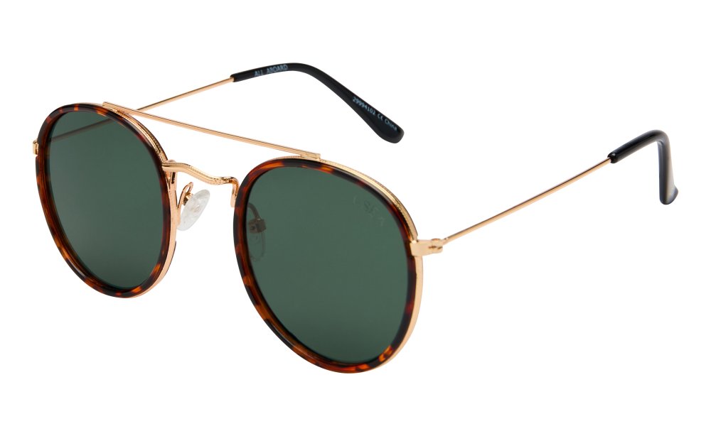 All Aboard Sunglasses - Matte Tort/Green