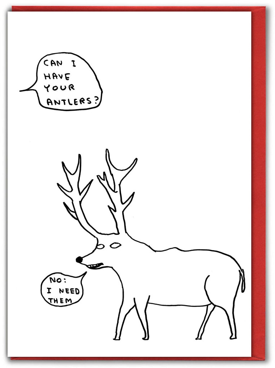 David Shrigley Christmas Card - Antlers
