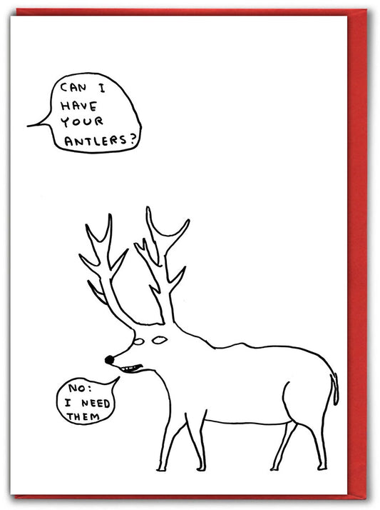David Shrigley Christmas Card - Antlers