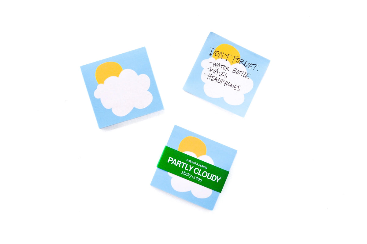Partly Cloudy Sticky Notes - 50-sheet Notepad
