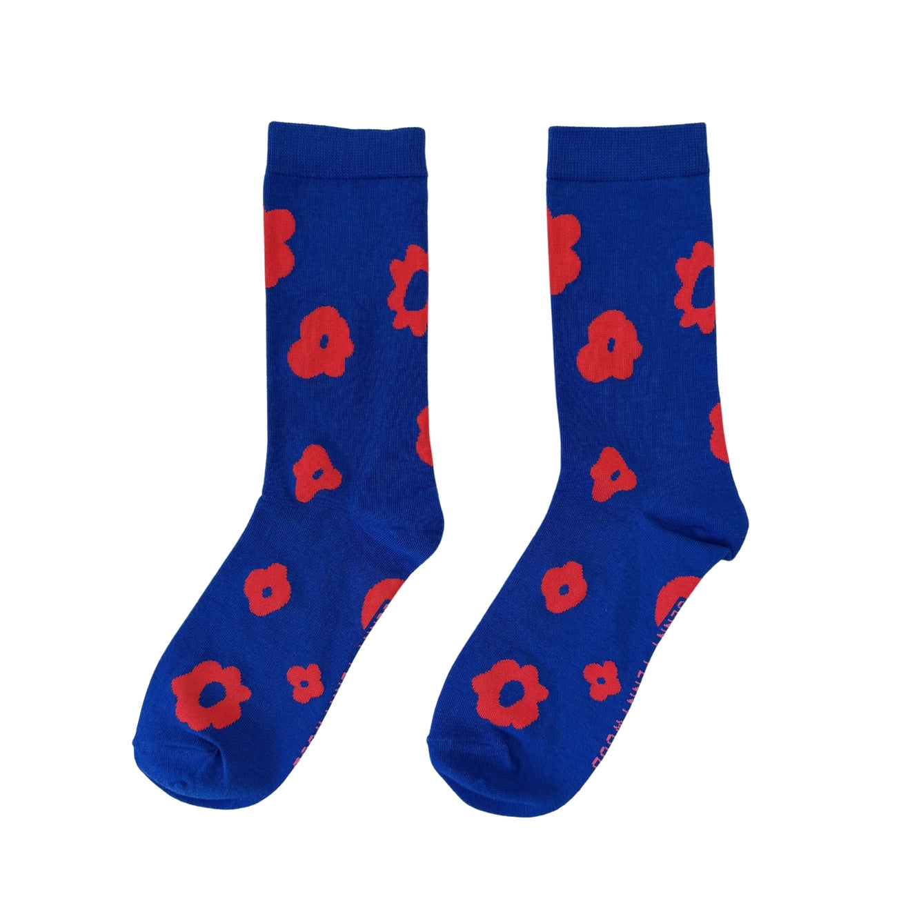 Crew Socks - Celeste in Brick & Rave Blue