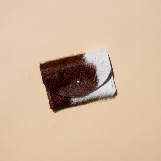 Cardholder - Brown + White Hair On Hide