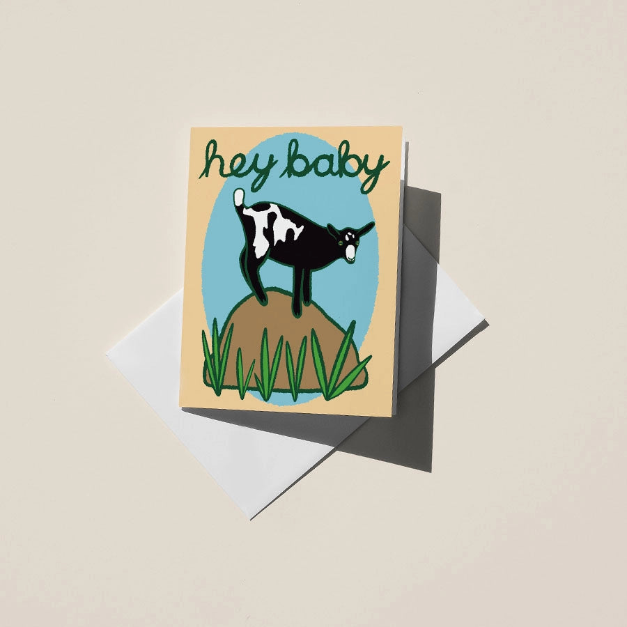Hey Baby Goat Greeting Card