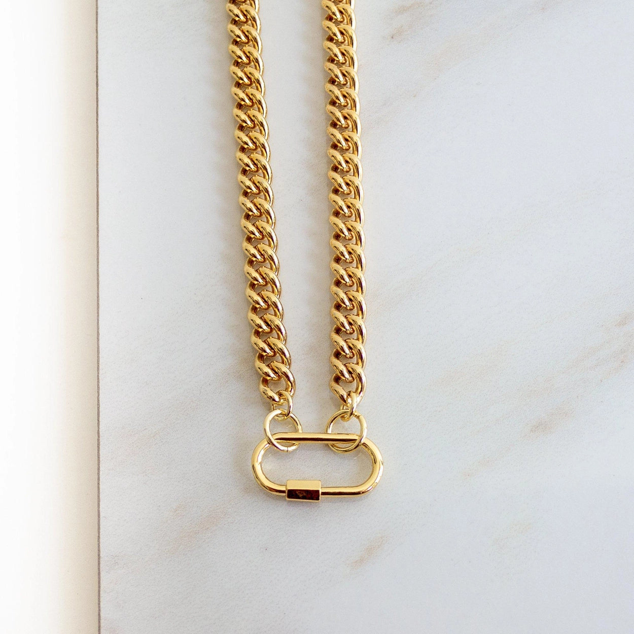 Carabiner Chunky Gold Chain Necklace