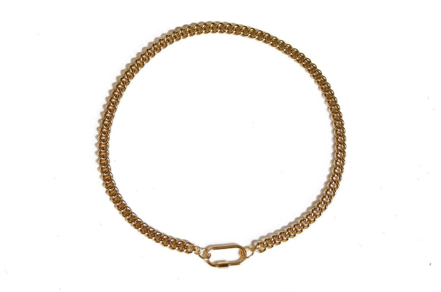 Carabiner Chunky Gold Chain Necklace