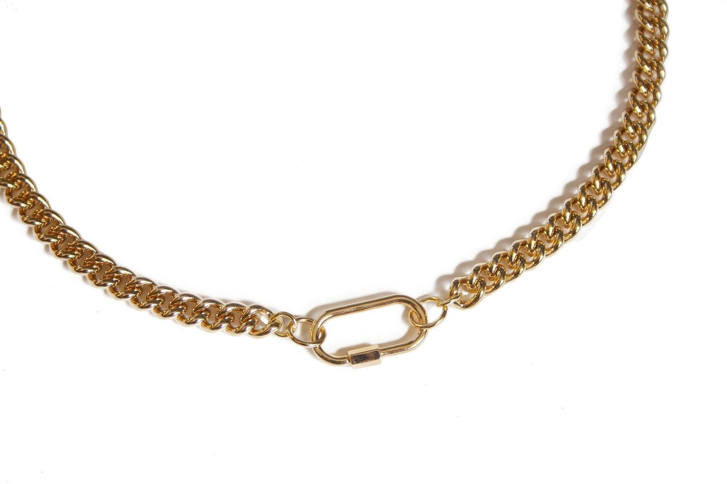 Carabiner Chunky Gold Chain Necklace