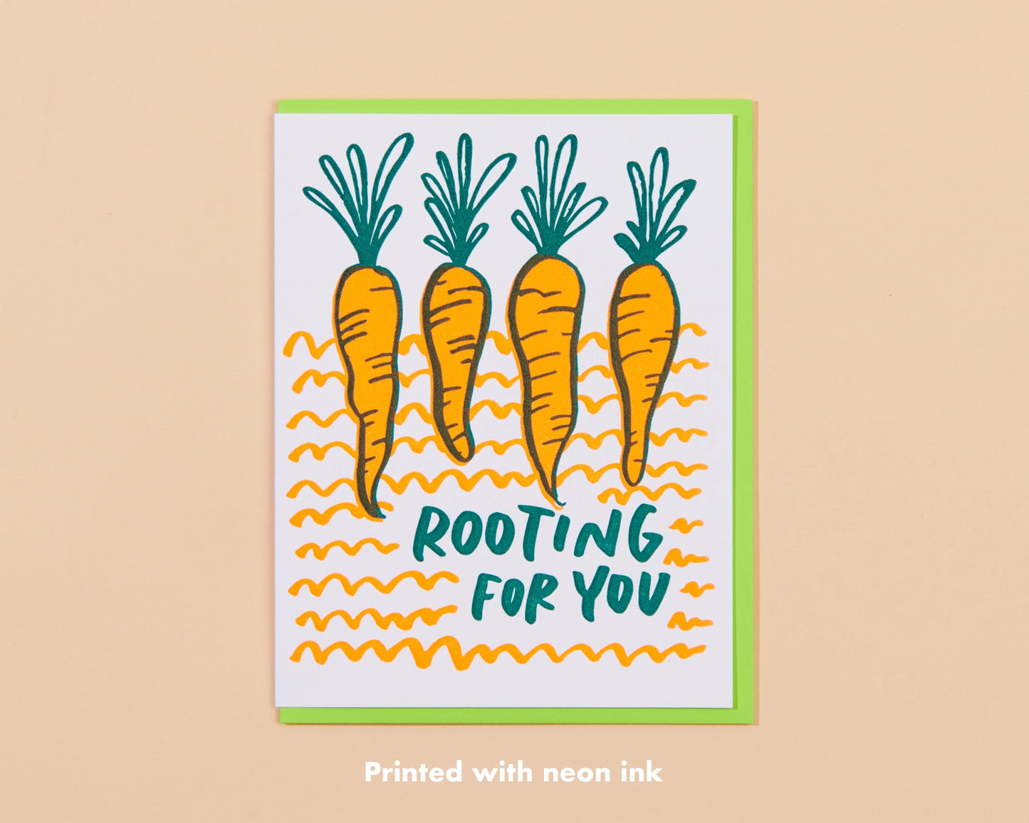 Garden Carrots Encouragement Letterpress Greeting Card