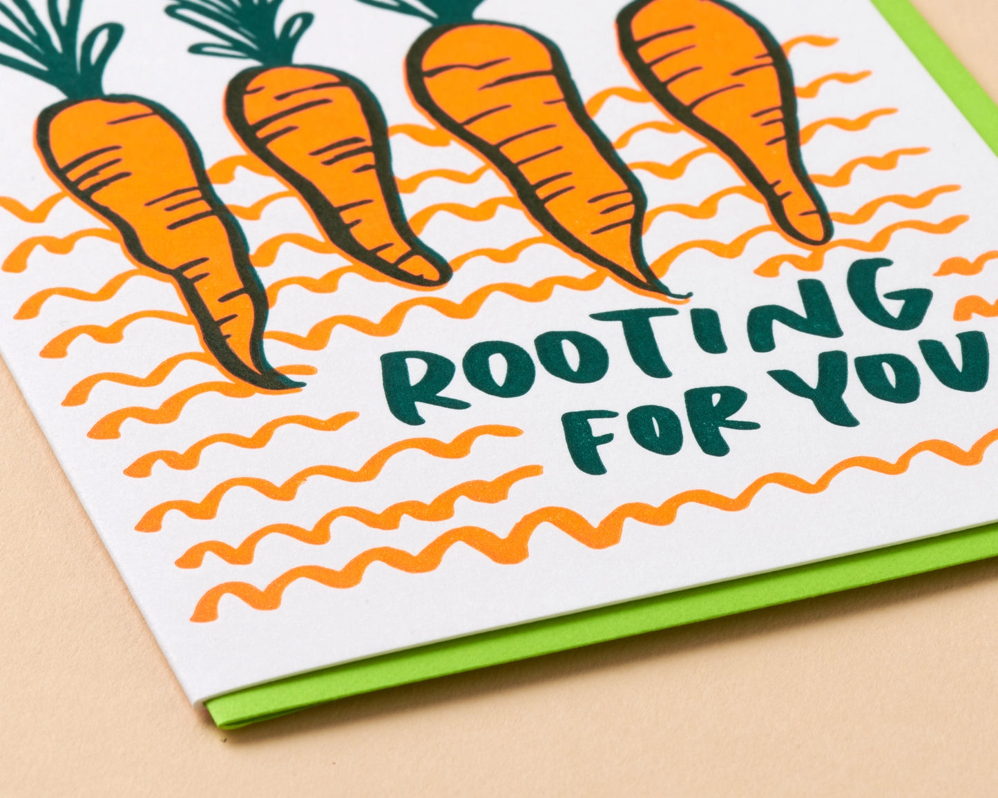 Garden Carrots Encouragement Letterpress Greeting Card