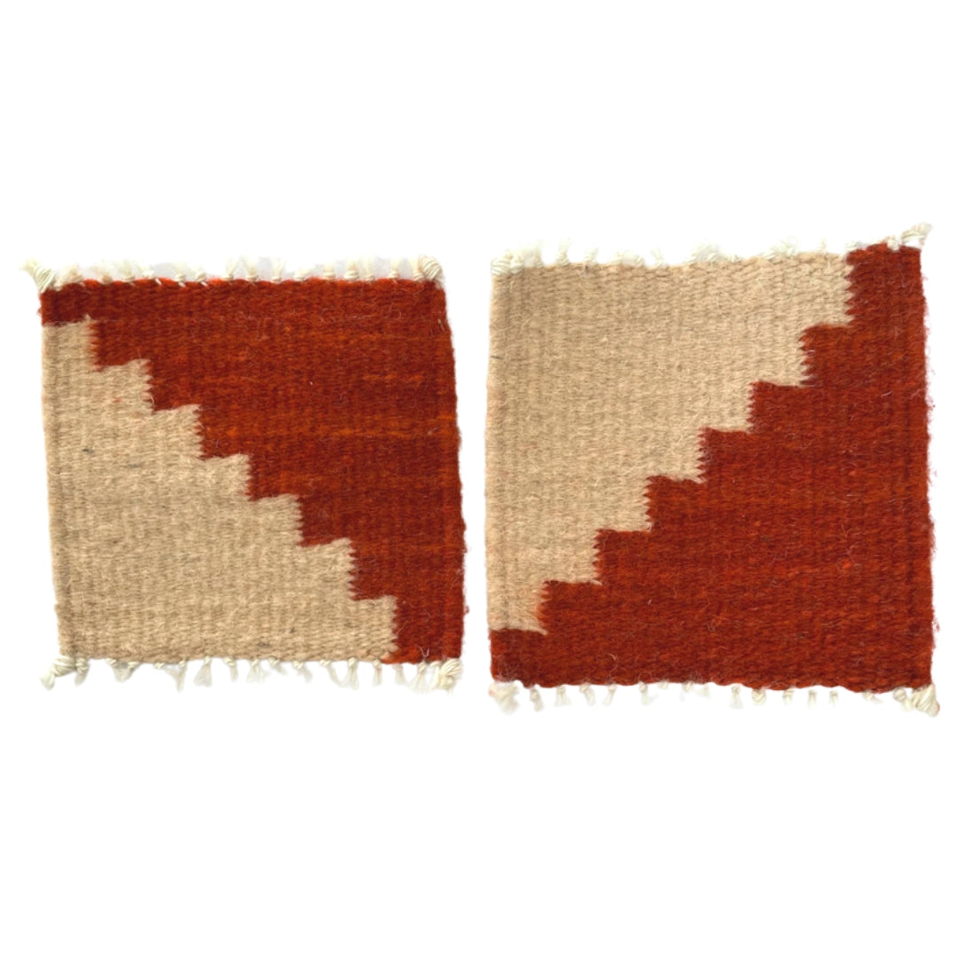 Handwoven Wool Cascada Coasters - Adobe