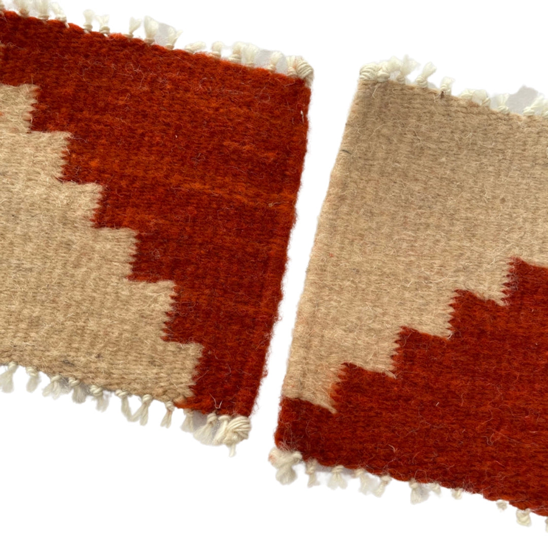 Handwoven Wool Cascada Coasters - Adobe