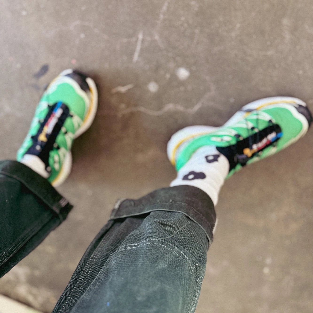 Crew Socks - Celeste in Black & Natural