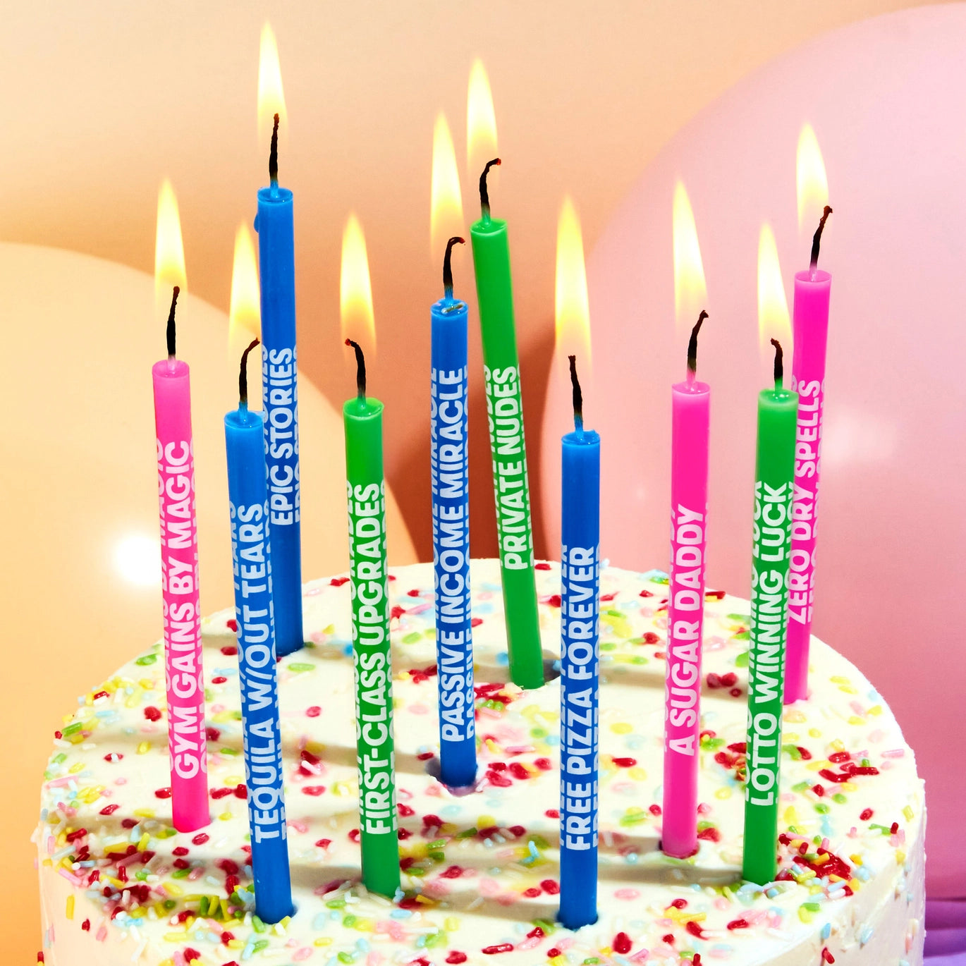 Wishing You: Cheeky Edition - Birthday Candles, 10 Pack