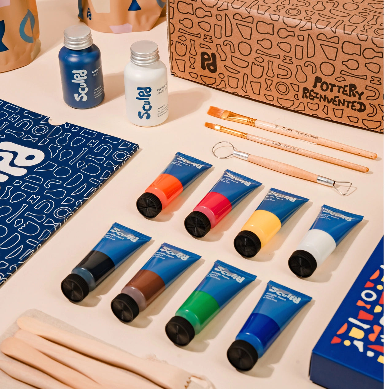 Sculpd Diy Pottery Kit & Classic Paint Set