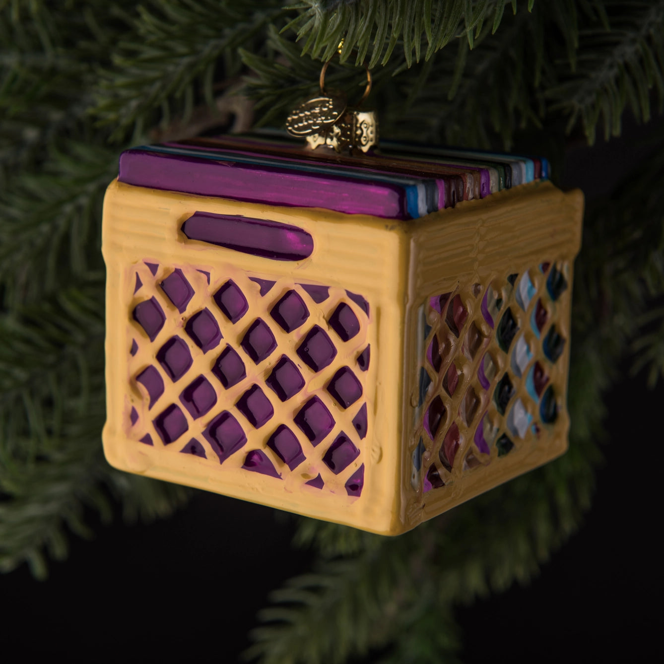 Record Crate Holiday Ornament