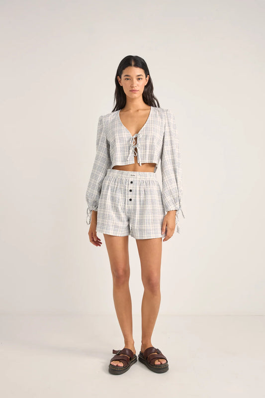 Desi Plaid Blouson Top
