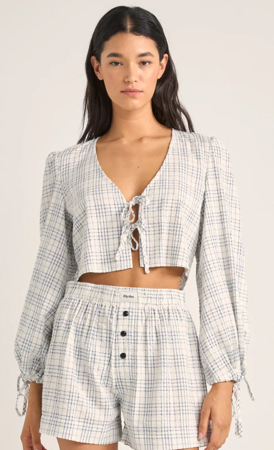 Desi Plaid Blouson Top