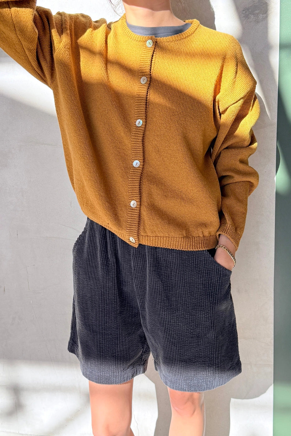 Cotton Leila Cardigan - Dijon