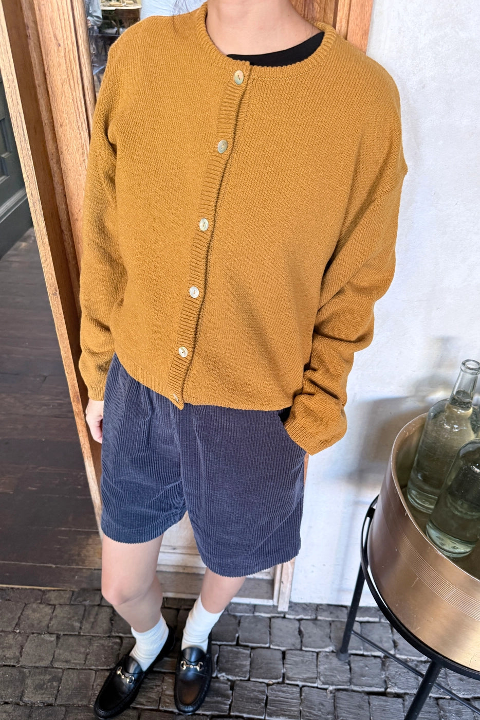 Cotton Leila Cardigan - Dijon