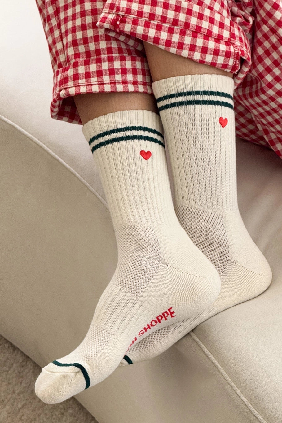 Heart Embroidered Boyfriend Socks