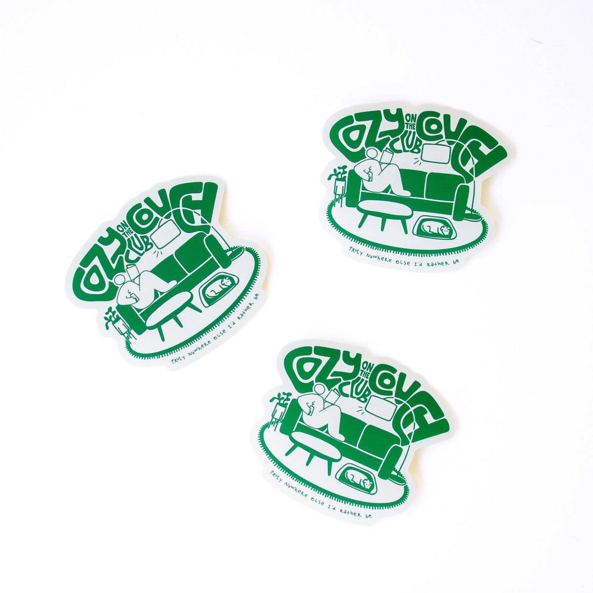 Cozy On the Couch Club Sticker