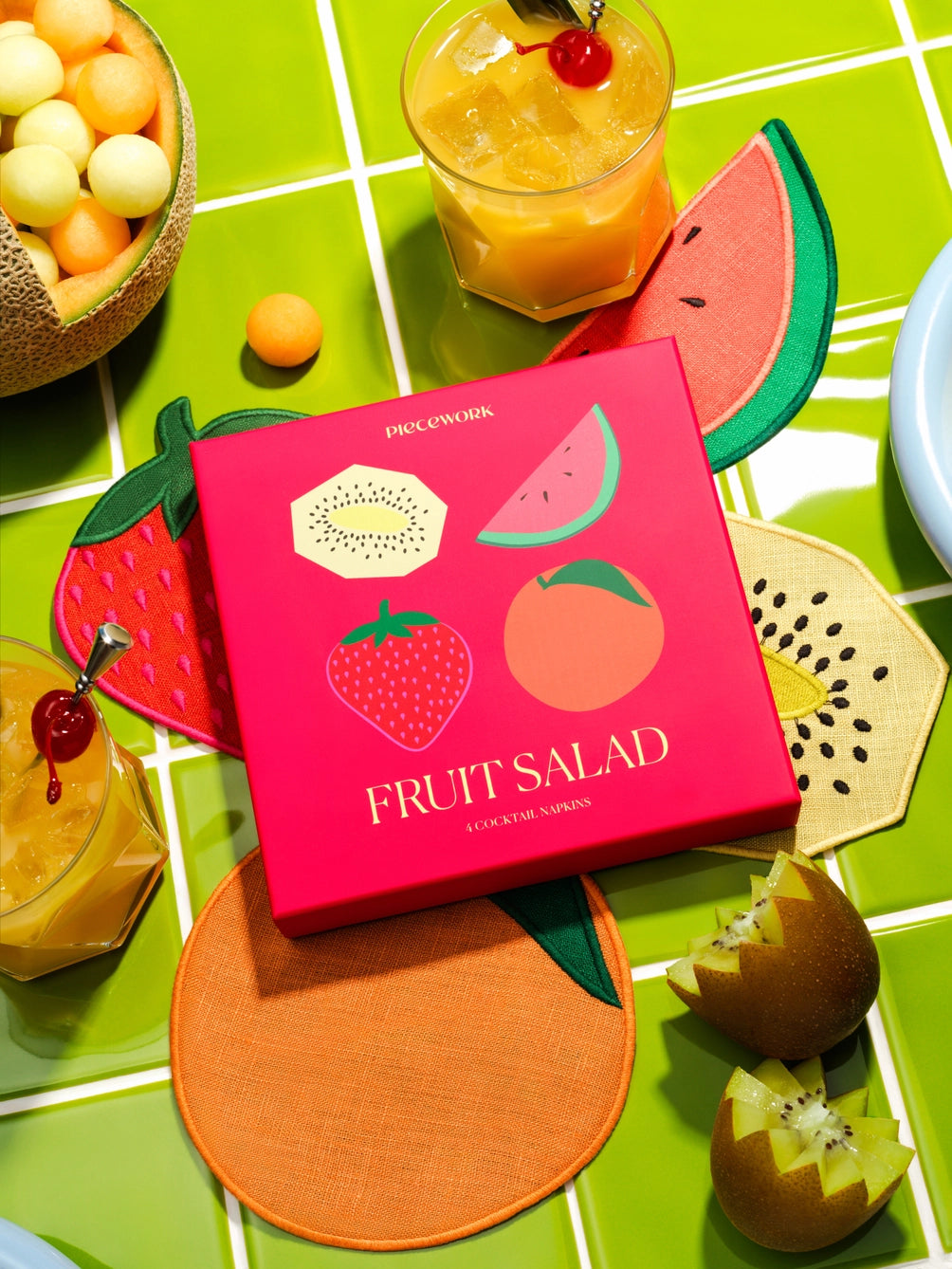 Fruit Salad Cocktail Napkins - Set of 4