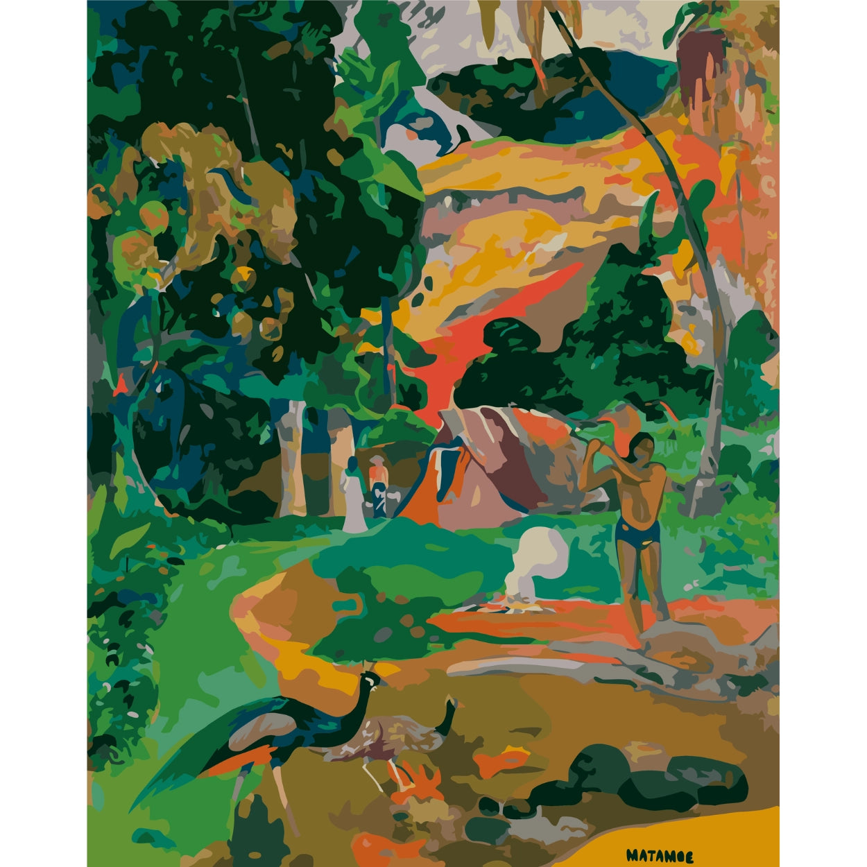 Matamoe, Landscape with Peacocks - Paul Gauguin Paint By Numbers